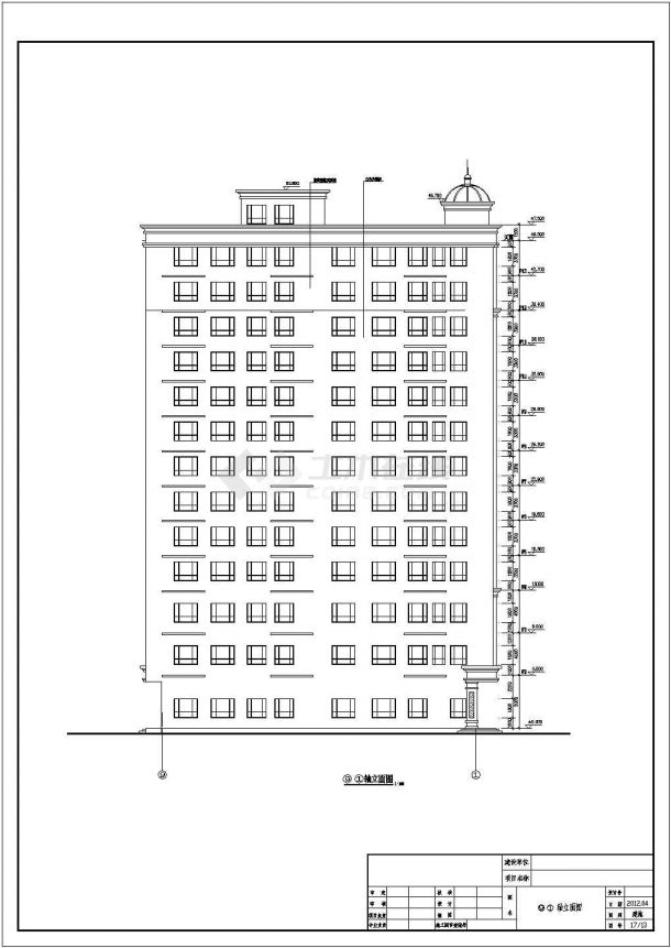 汕尾市某地十三层框架结构酒店建筑设计方案图纸-图一
