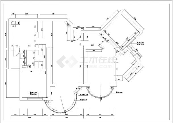 某地小型精致花园别墅建筑施工图纸-图一