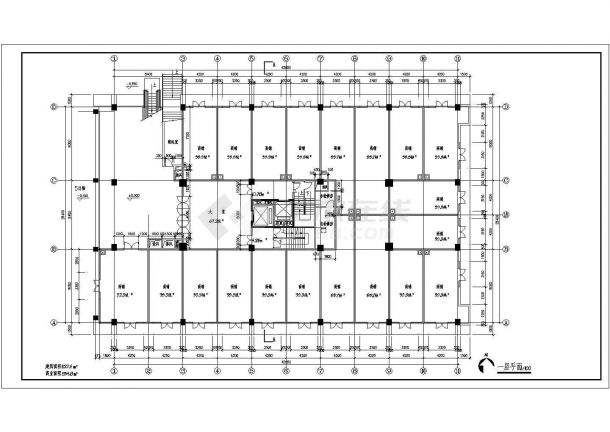 某地一套12层综合楼建筑施工图（共12张）-图二