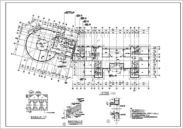 某民居式度假村招待所建筑施工图（共6张）-图一