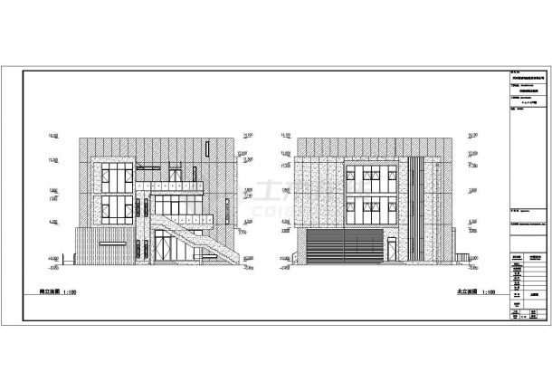 某地三层框架结构办公别墅建筑设计方案图纸-图一