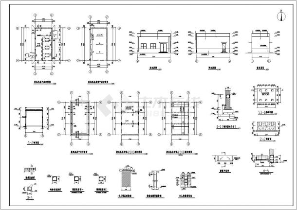 某厂区污水处理水池及辅助用房建筑结构施工图纸-图一