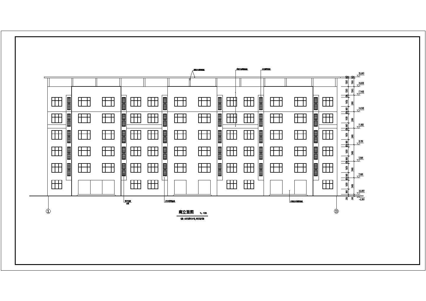 某厂区6层宿舍楼建筑结构设计施工图