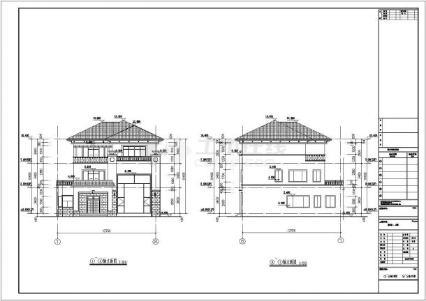 广东省某市私人别墅框架结构建筑及结构全套图纸-图一