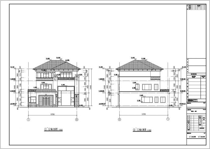 广东省某市私人别墅框架结构建筑及结构全套图纸_图1