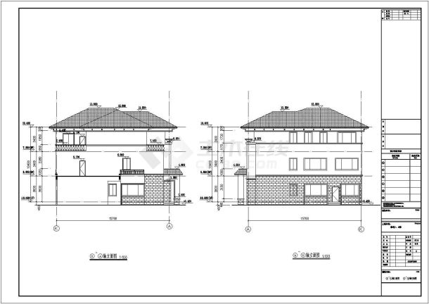 广东省某市私人别墅框架结构建筑及结构全套图纸-图二