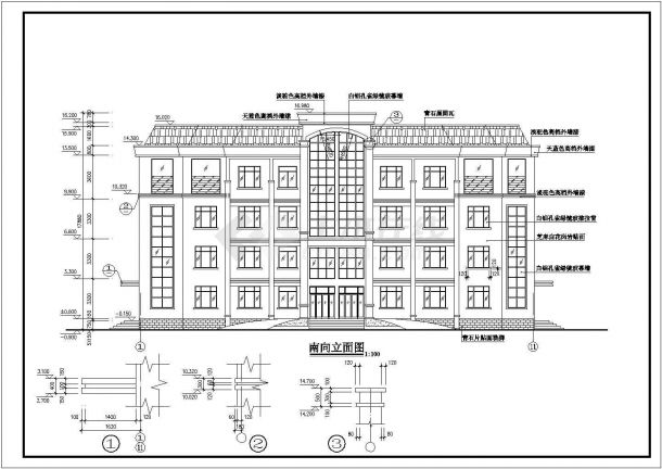 某四层框架结构办公楼建筑设计方案-图一