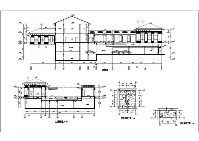 某地区二层框架结构会所建筑施工图_图1