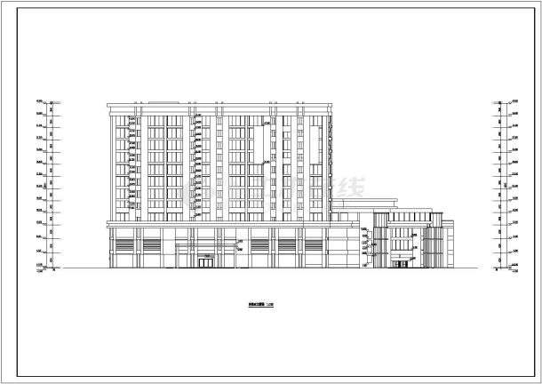 湘潭市某地十二层框架结构综合酒店公寓建筑设计施工图纸-图一