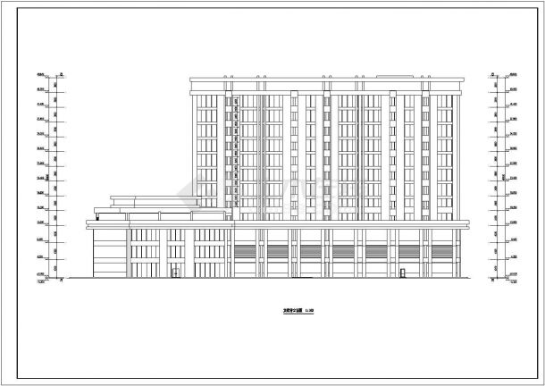 湘潭市某地十二层框架结构综合酒店公寓建筑设计施工图纸-图二