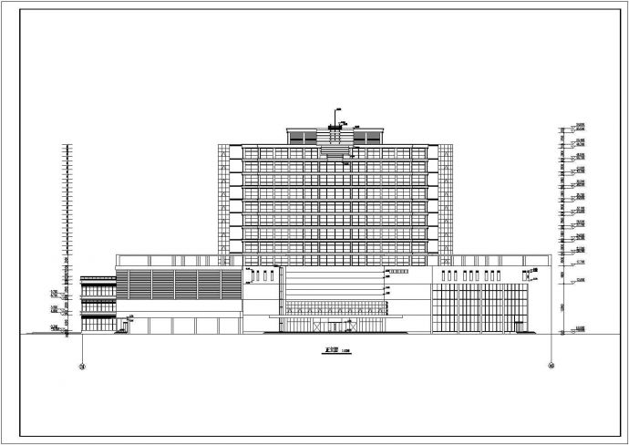 某地十层框架结构综合酒店建筑设计施工图纸_图1
