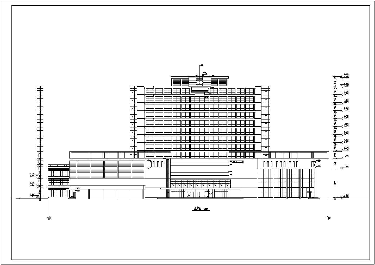 某地十层框架结构综合酒店建筑设计施工图纸
