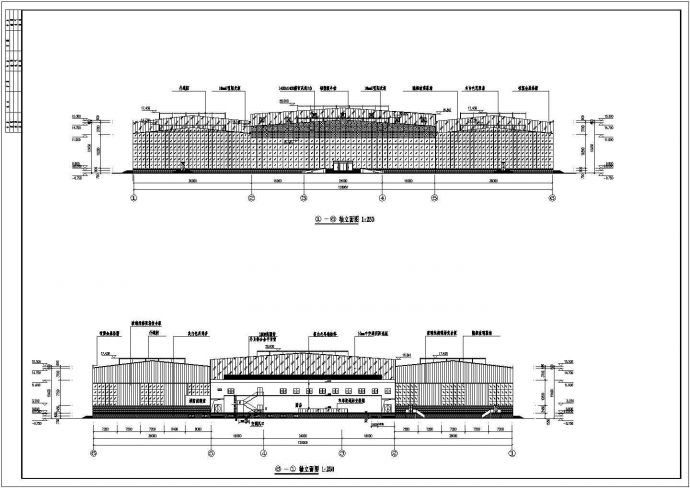 某地三层钢结构餐厅建筑设计施工图纸_图1