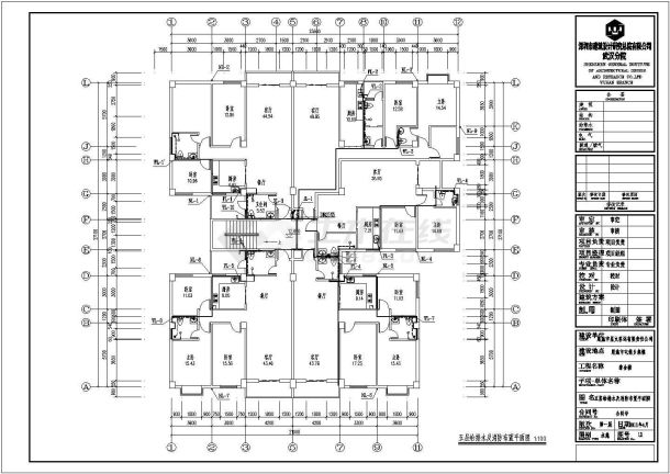 某地六层框架结构综合楼给排水设计施工图纸-图一