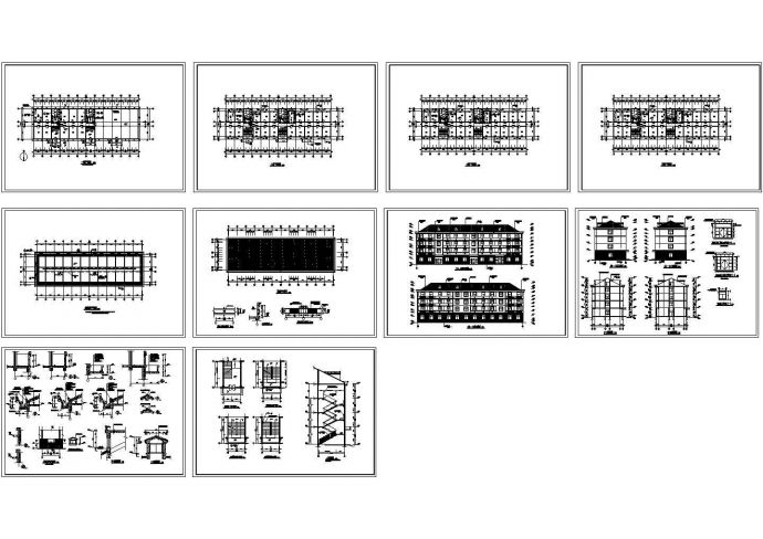 某四层宿舍楼建筑施工CAD图纸_图1