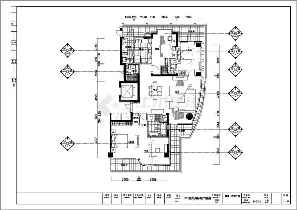 一家精美的中山花園二期住宅楼建筑图纸-图一