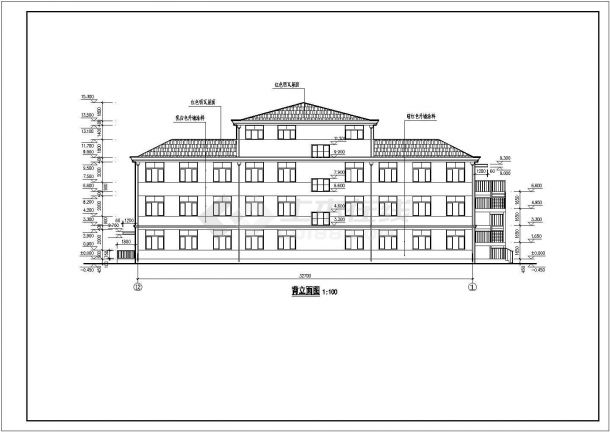 某社会福利中心三层公寓楼建筑设计施工图-图二