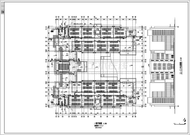 某5层教学楼给排水消防平面图部分详图-图一