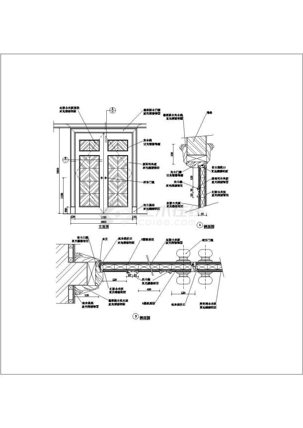 好几十种经典装饰门大样CAD图纸-图二