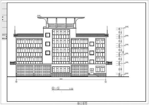 江苏省某地区多层办公楼建筑设计施工图-图一