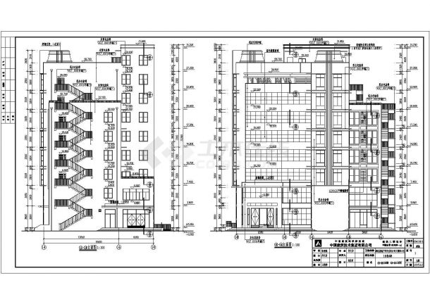 某地区8层框架结构办公楼建筑设计方案图-图一