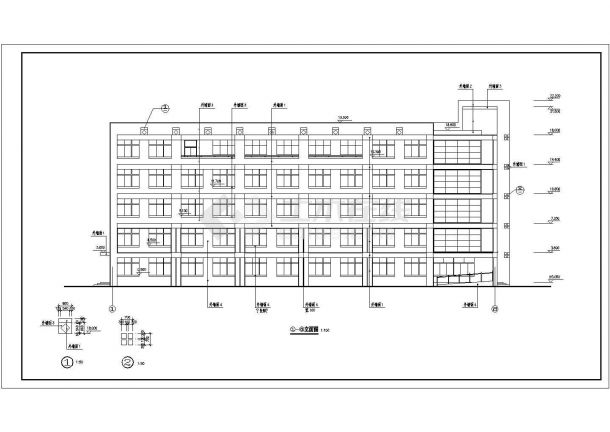 某中学五层综合实验楼建筑设计方案图-图一