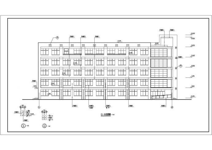 某中学五层综合实验楼建筑设计方案图_图1