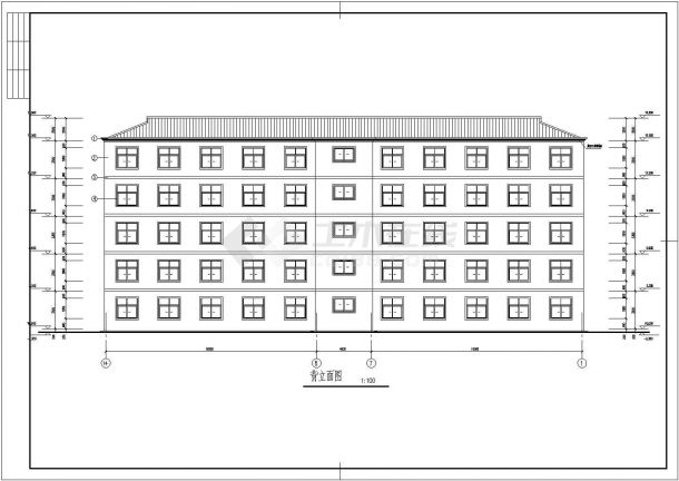 某中学五层学生公寓建筑设计方案图-图二