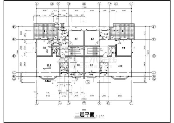 某市德山旅游度区乡村别墅楼建筑施工图（共9张）-图二