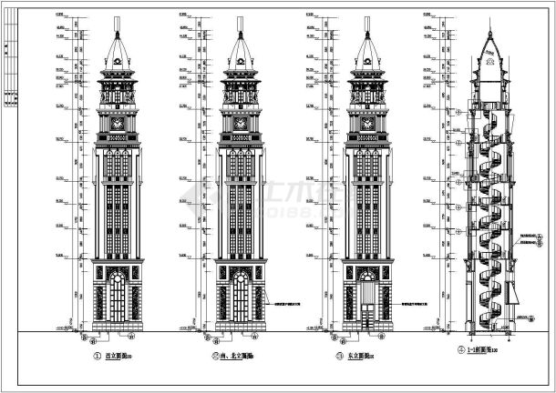 某地7层异形柱结构塔楼建筑施工图-图一