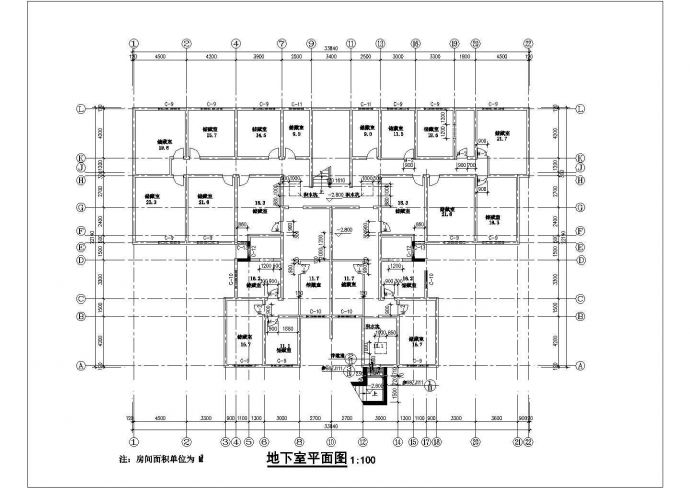某地简单的6层住宅楼建筑平面图（共6张）_图1