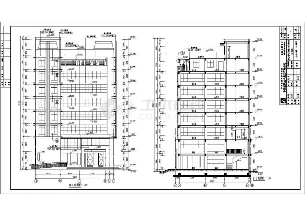 新乡市某地八层框架结构办公楼建筑设计方案图纸-图二