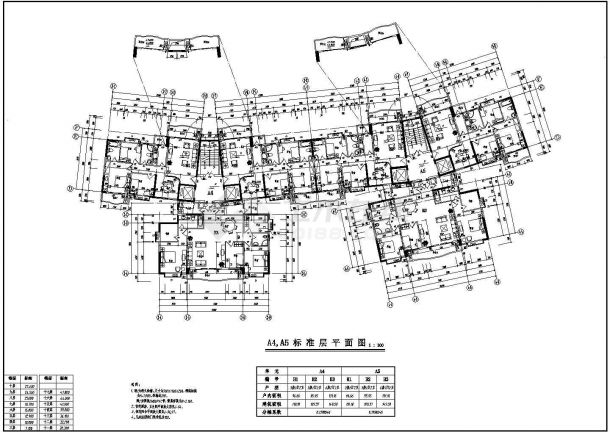 23~30A2~A5标准、复式平面建筑图-图二