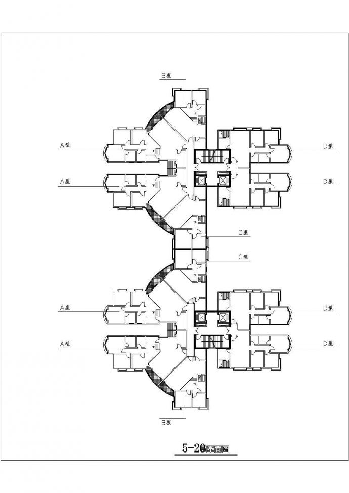 某地高层住宅户型经典集合建筑图3_图1