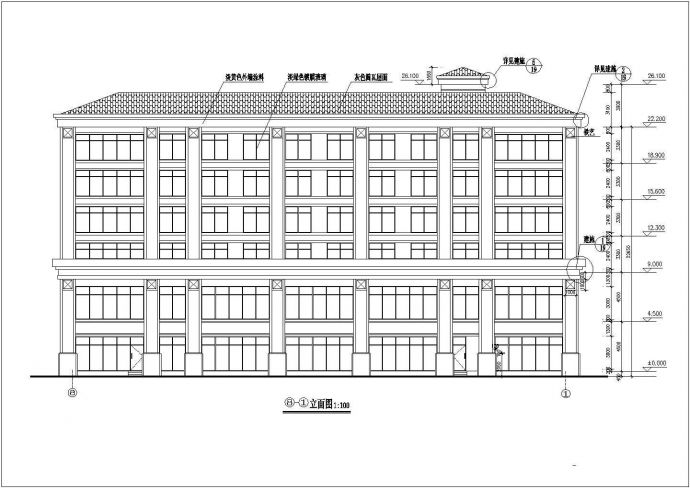 某地6层商业综合楼建筑设计施工图_图1