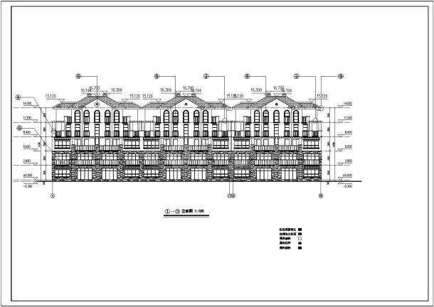 某地区五层纯住宅楼建筑设计施工图-图一