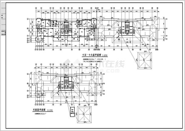 某小区住宅楼全套建筑图cad（标注详细）-图二