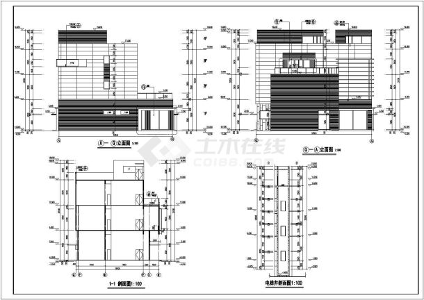 某地三层综合商业楼建筑设计施工图-图二