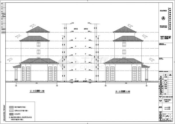 某地六层框架结构福利院办公楼建筑设计方案图纸-图二