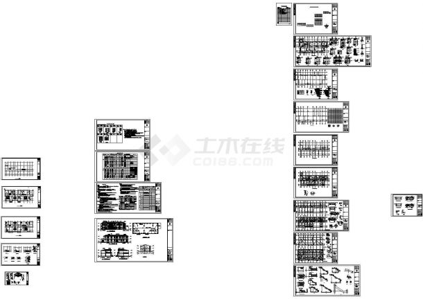 两层36.9米x17.5米别墅建筑设计cad图，含效果图-图一