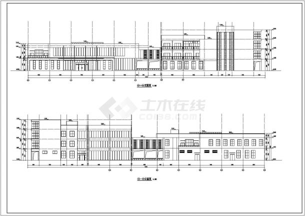 某地三层宿舍楼及食堂建筑设计方案图-图二