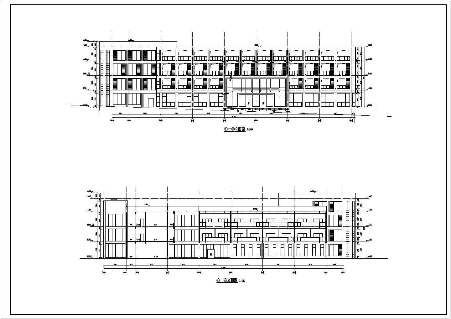 某地三层宿舍楼及食堂建筑设计方案图