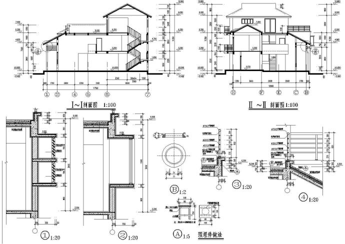 某地小型的精美别墅建筑设计施工图_图1