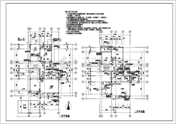 某地豪华高档小型的别墅建筑施工图纸-图一