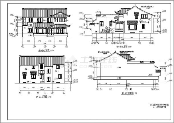 某两层框架结构别墅楼建筑设计方案图-图一