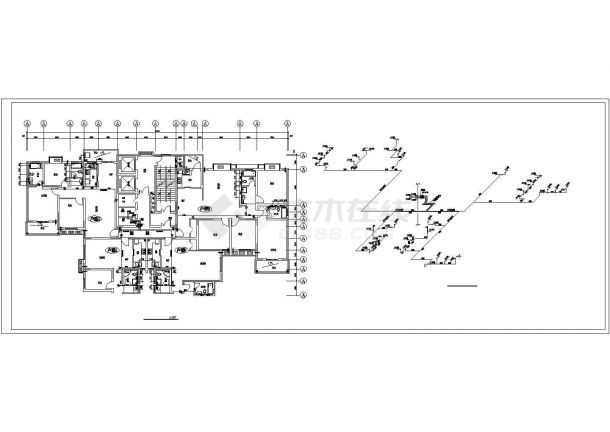 安徽28层地下一层剪力墙结构商住楼给排水及消费施工图-图一