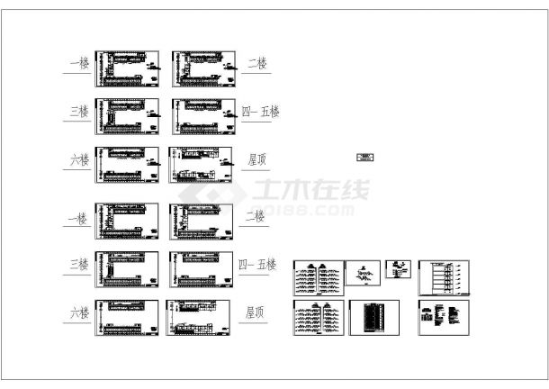 宿舍楼多联机空调系统施工设计图纸-图一