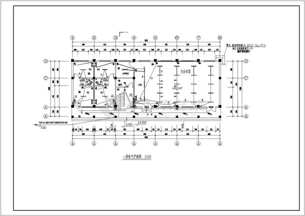 某乡镇三层公办住宿楼电气设计施工图-图一