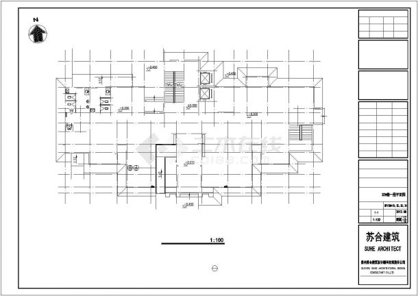 某地大型办公楼盘高层建筑施工图（共13张）-图二