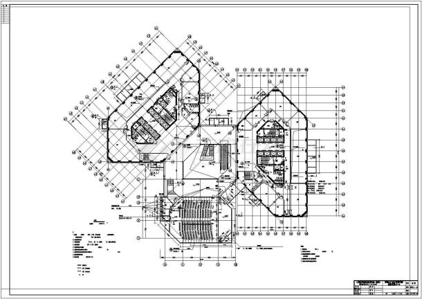 某地精致详细的高层办公综合楼建筑施工图-图一